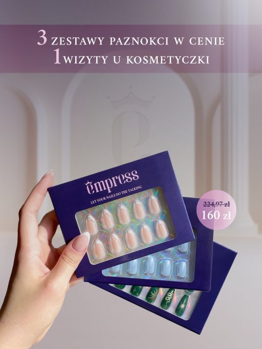 ZESTAW PROMOCYJNY – 3 stylizacje paznokci press-on