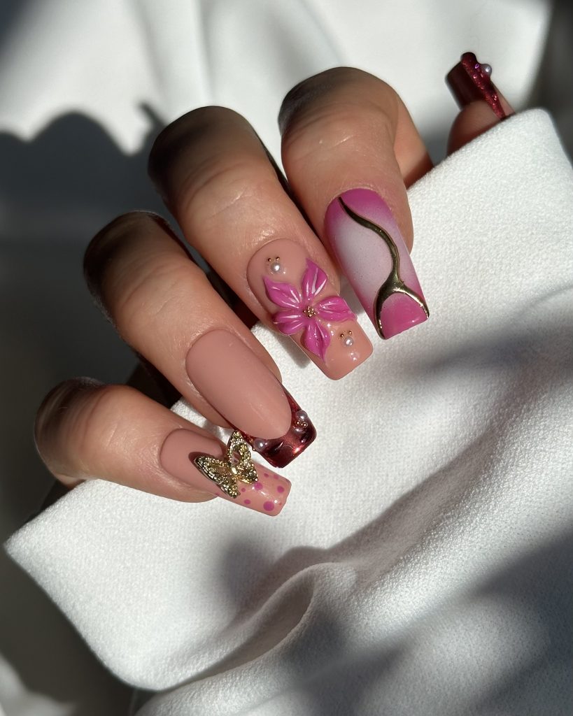 Pink Blossom – Paznokcie Press-on Handmade